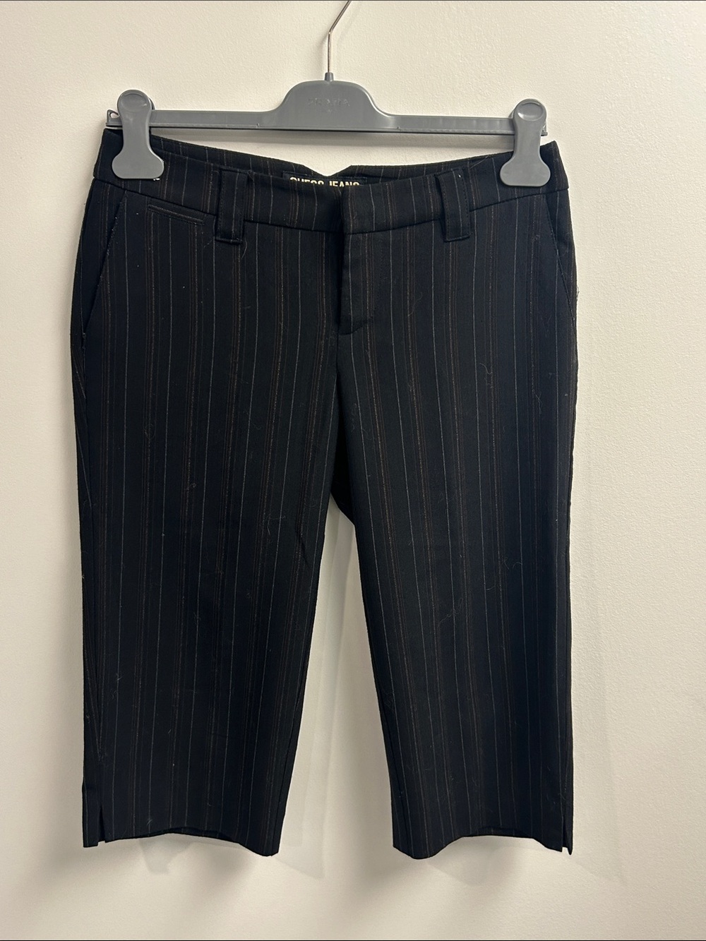 Guess? Black Pinstripe Cropped Dress Pants
